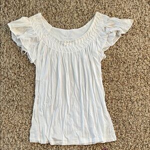 🔥4/$10 Elegant White Ruffled Women's Top